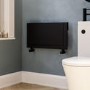 Black Horizontal Panel Radiator with Towel Bar 320 x 600mm - Lomas