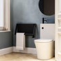 Black Horizontal Panel Radiator with Towel Bar 320 x 600mm - Lomas