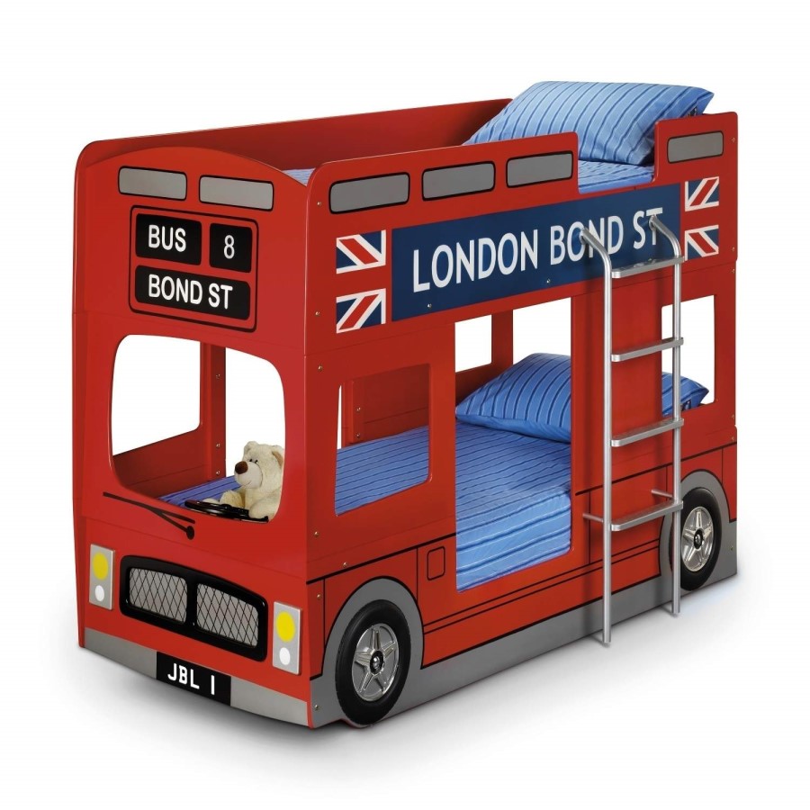 GRADE A2 - Julian Bowen London Bus Bunk Bed In Red 