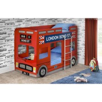 GRADE A2 - Julian Bowen London Bus Bunk Bed In Red 