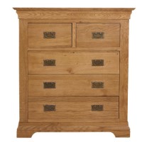 GRADE A1 - Loire Oak Farmhouse 2+3 Drawer Chest