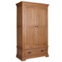 Loire Oak Farmhouse 2 Door 1 Drawer Wardrobe