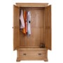 Loire Oak Farmhouse 2 Door 1 Drawer Wardrobe