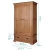 GRADE A1 - Loire Oak Wardrobe with Double Door &amp; 1 Drawer