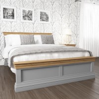 GRADE A3 - Loire Grey and Oak Kingsize Bed Frame
