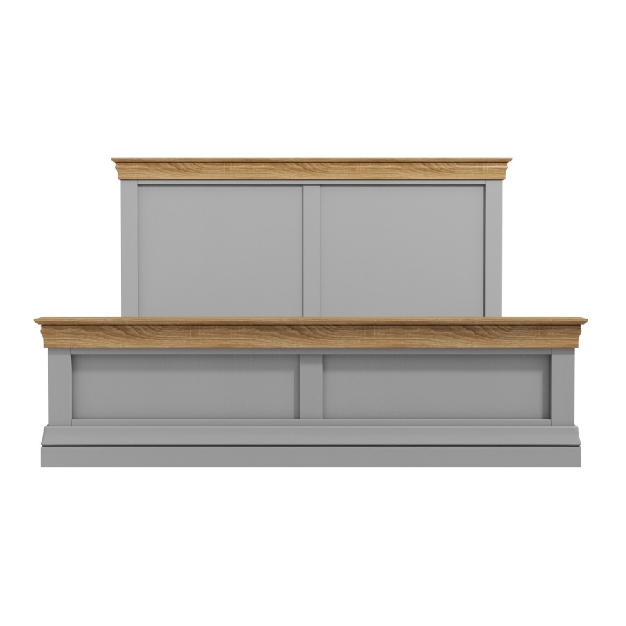 GRADE A3 - Loire Grey and Oak Kingsize Bed Frame