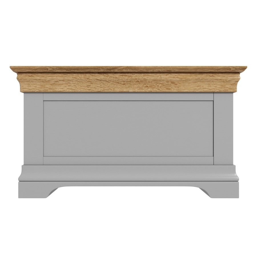 GRADE A1 - Loire Two Tone Blanket Box in Grey and Oak
