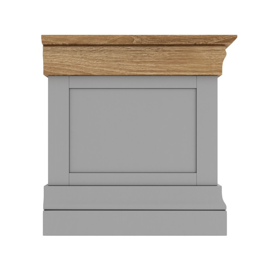 GRADE A1 - Loire Two Tone Blanket Box in Grey and Oak
