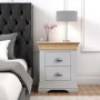 Loire Two Tone Bedside Table in Grey and Oak