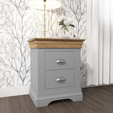 Loire Two Tone Pair of Bedside Tables in Grey and Oak