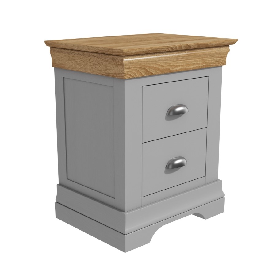 Loire Two Tone Pair of Bedside Tables in Grey and Oak