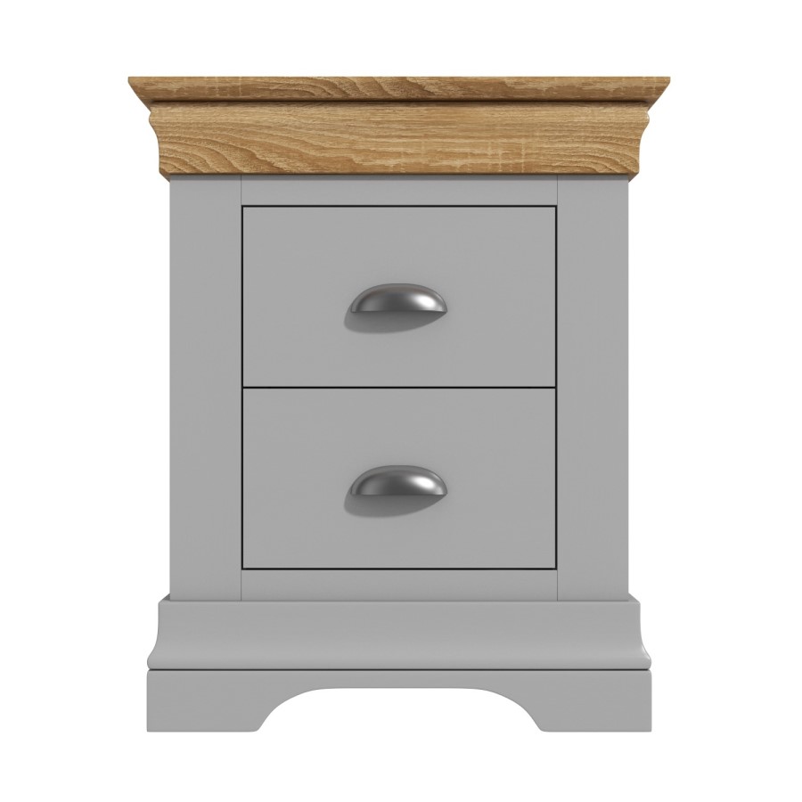 Loire Two Tone Pair of Bedside Tables in Grey and Oak