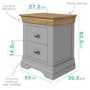 Loire Two Tone Bedside Table in Grey and Oak