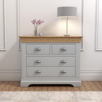 Loire Two Tone 2+2 Chest of Drawers in Grey and Oak Loire Two Tone 2+2 Chest of Drawers in Grey and Oak