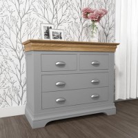 GRADE A3 - Loire Grey and Oak 2+2 Chest of Drawers