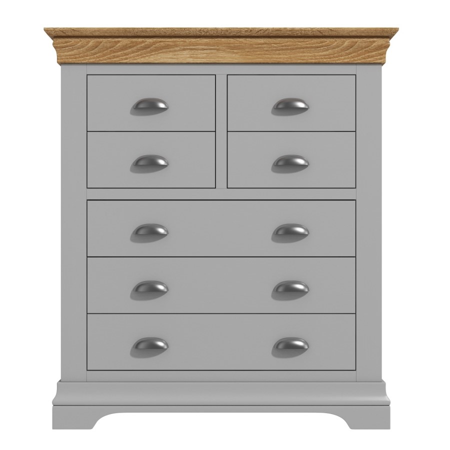 GRADE A1 - Loire Grey and Oak 4 Over 3 Chest of Drawers