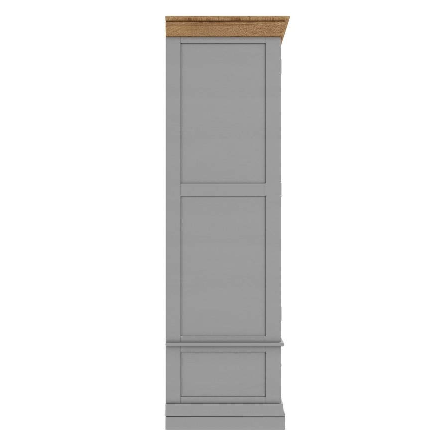 GRADE A1 - Loire Two Tone Triple Wardrobe in Grey and Oak