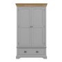 GRADE A1 - Loire Two Tone Double Wardrobe in Grey and Oak