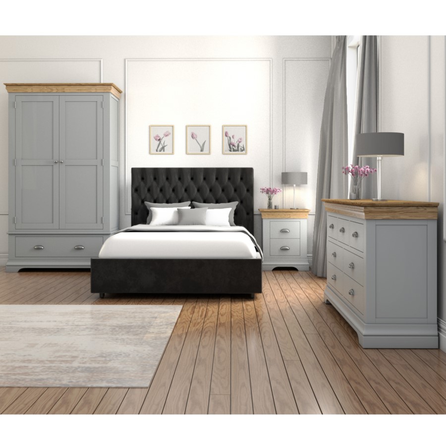Loire Two Tone Dressing Table in Grey and Oak