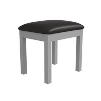 GRADE A1 - Loire Grey Dressing Table Stool Padded Seat in Dark Brown 
