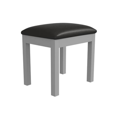 GRADE A1 - Loire Grey Dressing Table Stool Padded Seat in Dark Brown 