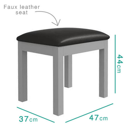 GRADE A1 - Loire Grey Dressing Table Stool