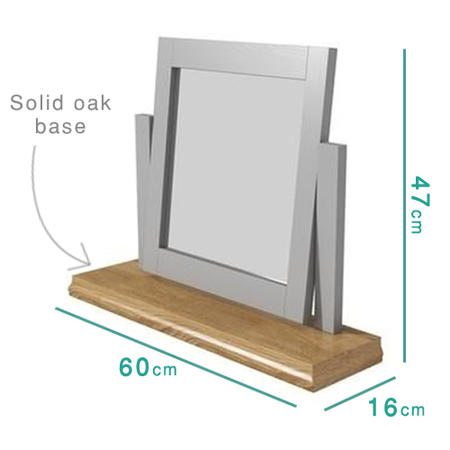 Loire Two Tone Dressing Table Mirror in Grey and Oak