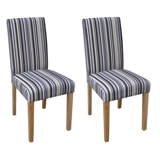 LPD Limited Pair of Blue Stripe Lorenzo Chairs