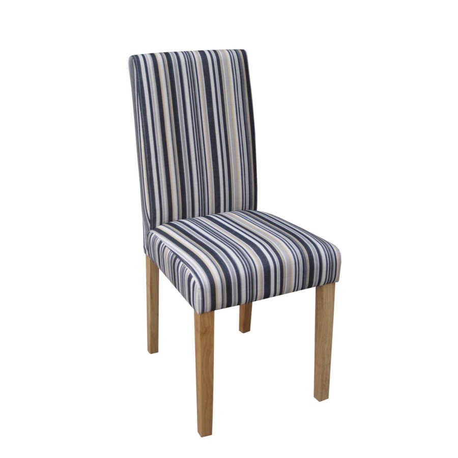 LPD Limited Pair of Blue Stripe Lorenzo Chairs