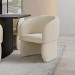 Curved Cream Boucle Tub Dining Chair - Lottie