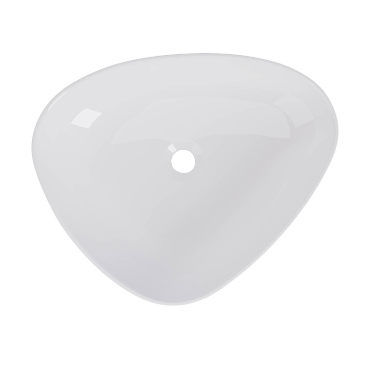 White Triangular Countertop Basin 505mm - Lotus