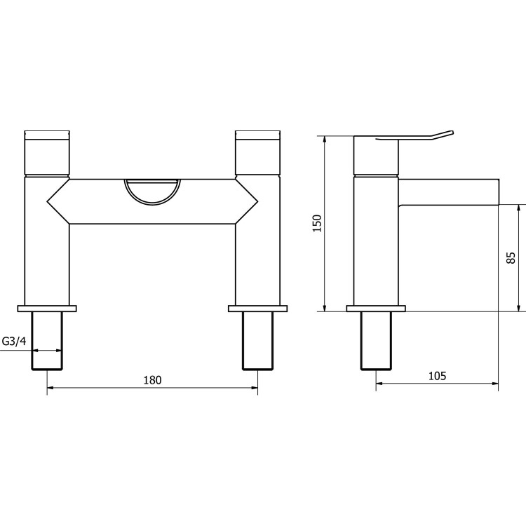 Stark Waterfall Bath Filler Mixer Tap