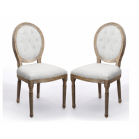 Louis Linen Style Natural Dining Chair