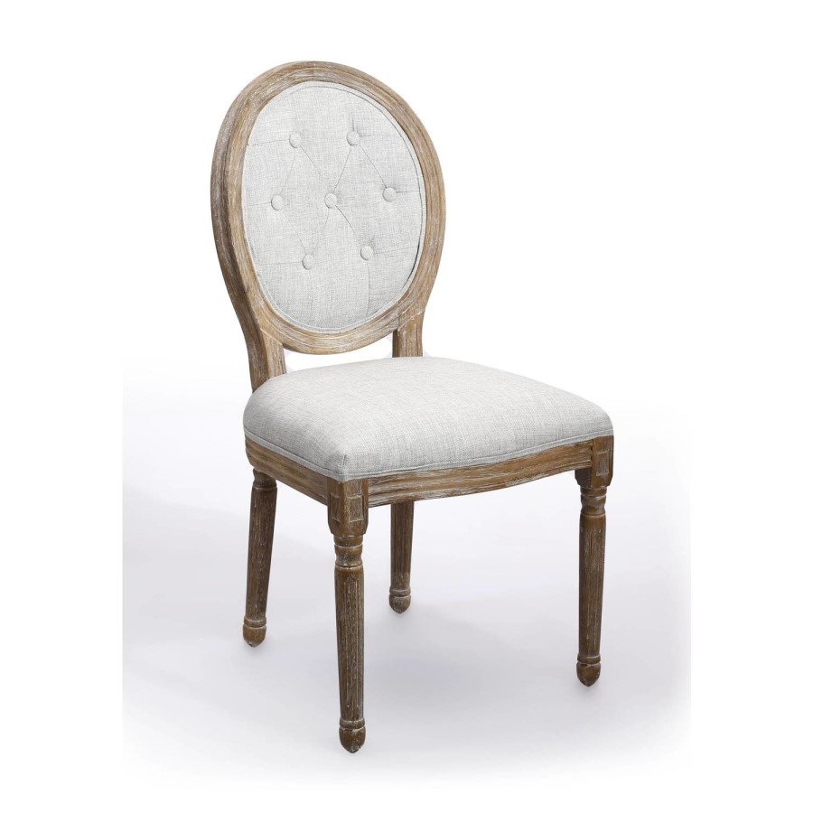 Louis Linen Style Natural Dining Chair
