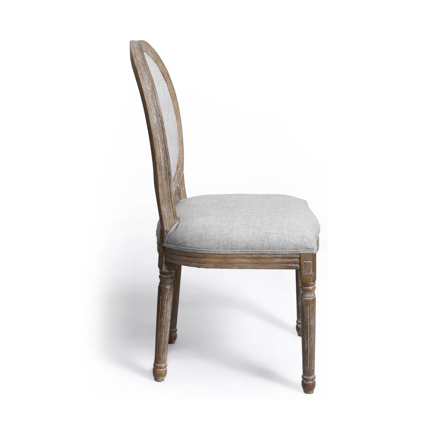 Louis Linen Style Natural Dining Chair