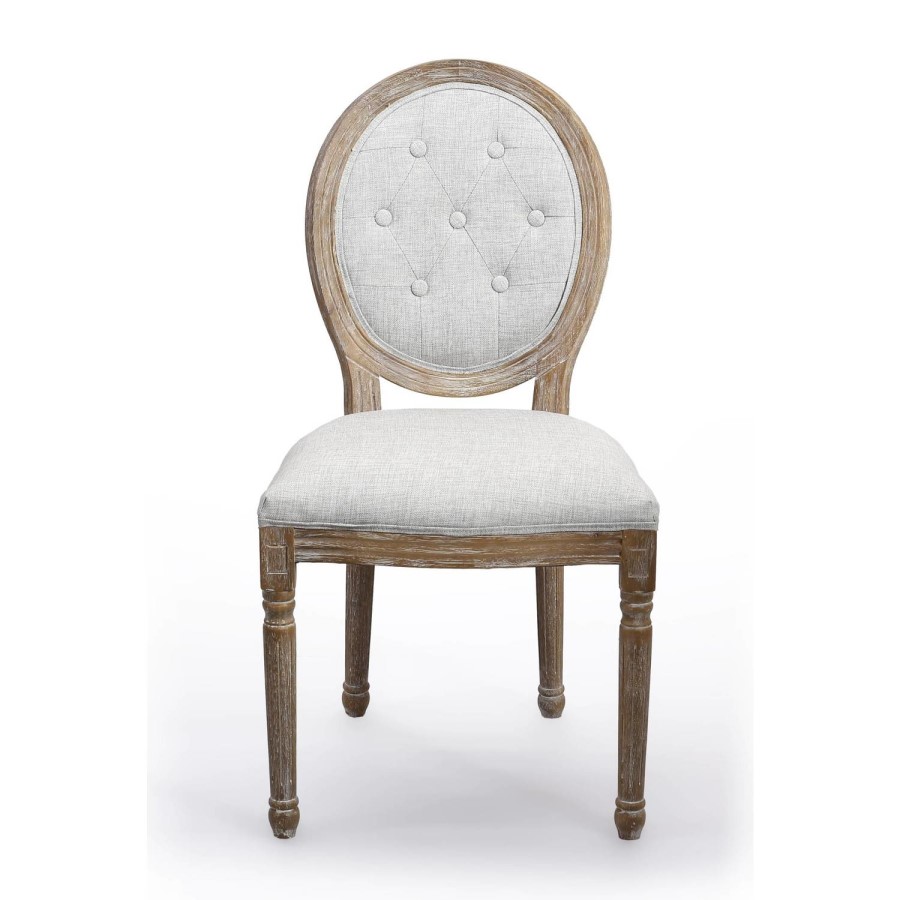 Louis Linen Style Natural Dining Chair