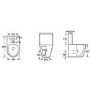 Curve Close Coupled Toilet with Soft Close Seat
