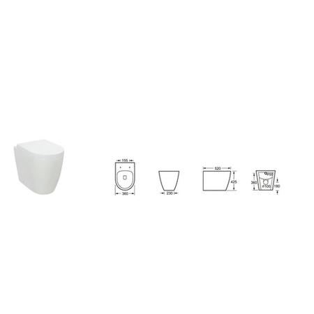 Curve Back to Wall Toilet with Soft Close Seat
