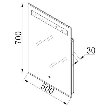 Illuminated LED Touch Bathroom Mirror - 500mm x 700mm