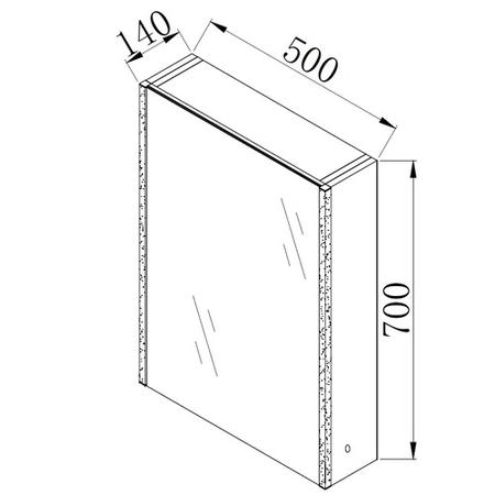 500mm Mirrored Bathroom Cabinet Single Door with LED Lighting - Aries 