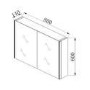 Mirror Cabinet Double Door with LED Lighting - Aries 800mm