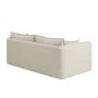 Cream Linen-Look 3 Seater Sofa - Lorelai
