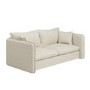 Cream Linen-Look 3 Seater Sofa - Lorelai