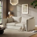 LRA001 Cream Linen-Look 3 Seater Sofa - Lorelai
