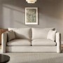 Cream Linen-Look 3 Seater Sofa - Lorelai