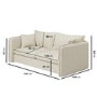 Cream Linen-Look 3 Seater Sofa - Lorelai
