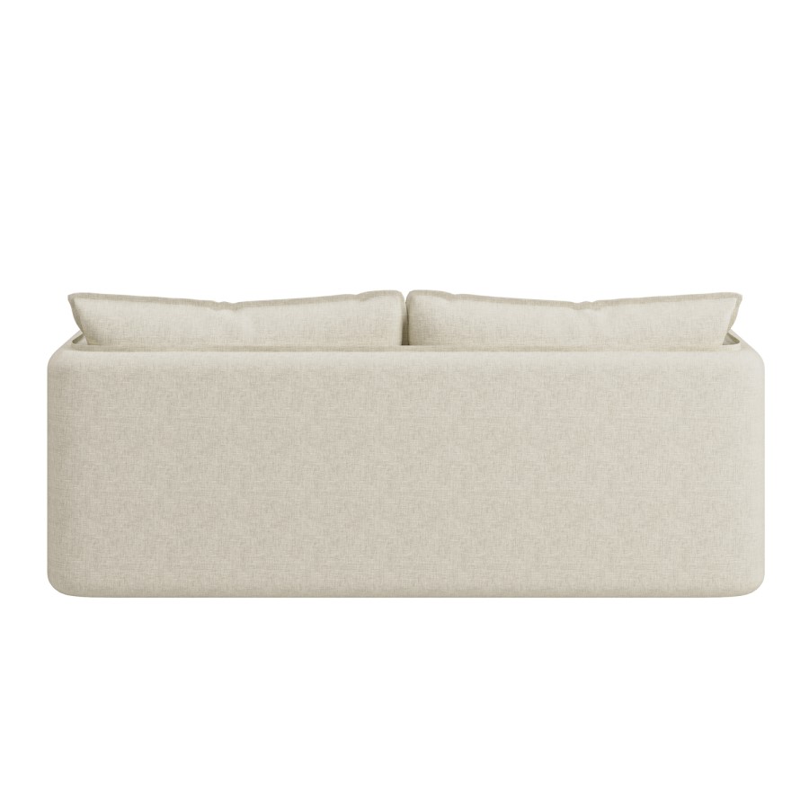 Cream Linen-Look 3 Seater Sofa - Lorelai