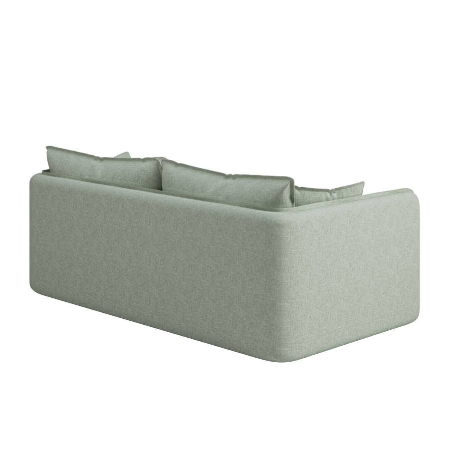 Sage Green Linen-Look 3 Seater Sofa - Lorelai