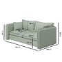 Sage Green Linen-Look 3 Seater Sofa - Lorelai
