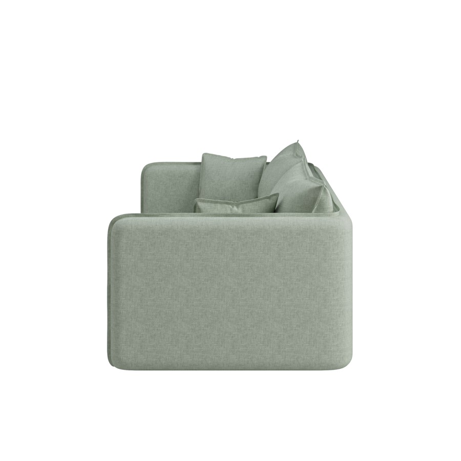 Sage Green Linen-Look 3 Seater Sofa - Lorelai